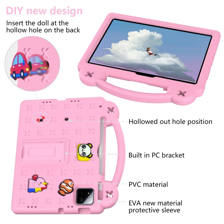 For Xiaomi Pad 7 / 7 Pro 2024 Handle Kickstand Children EVA Shockproof Tablet Case(Pink) by bashfashion