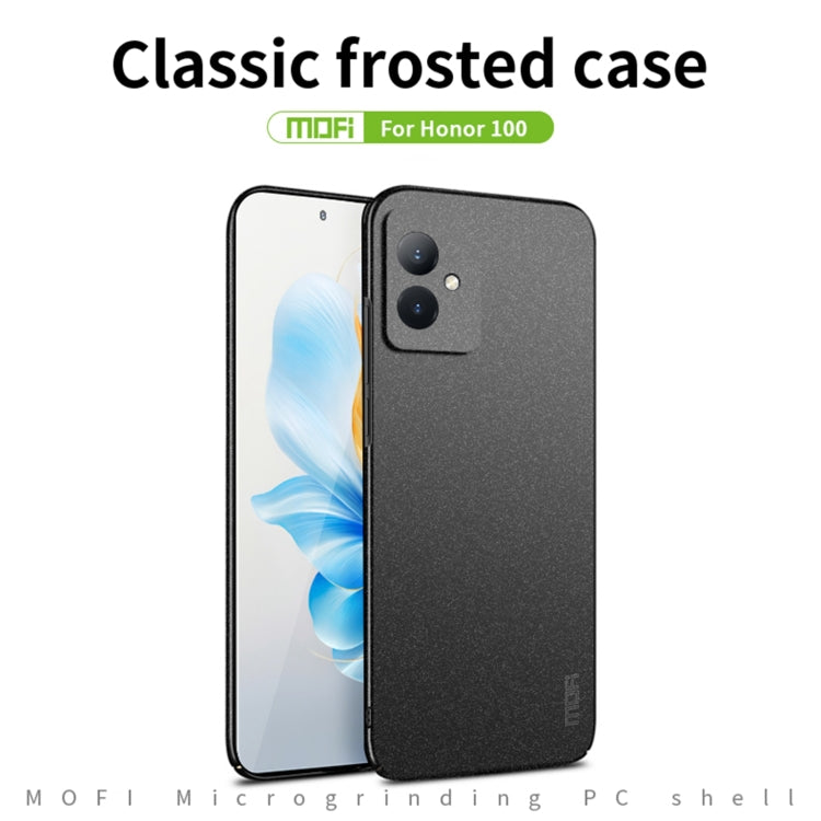 For Honor 100 MOFI Fandun Series Frosted PC Ultra-thin All-inclusive Phone Case(Black) by MOFI
