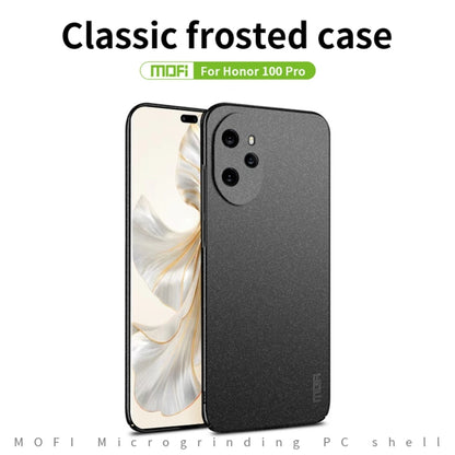 For Honor 100 Pro MOFI Fandun Series Frosted PC Ultra-thin All-inclusive Phone Case(Black) by MOFI
