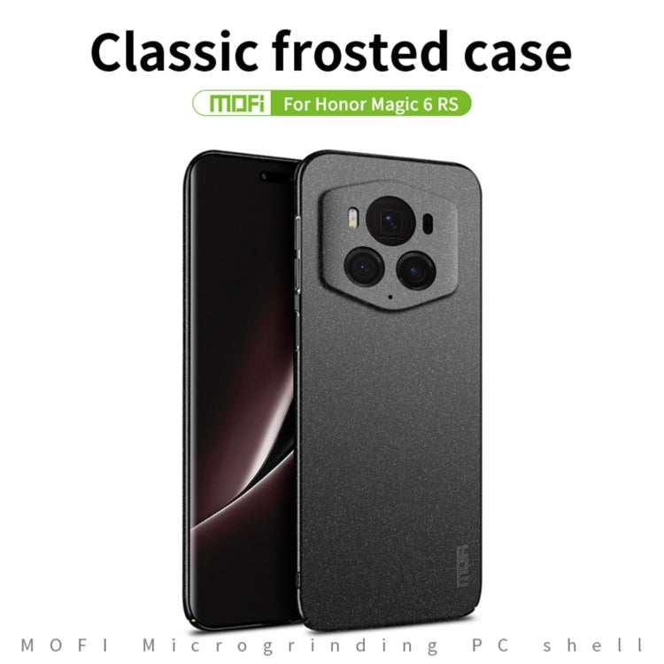 For Honor Magic6 RSR MOFI Fandun Series Frosted PC Ultra-thin All-inclusive Phone Case(Black) by MOFI