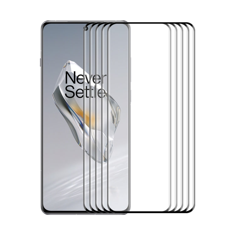 For OnePlus 12 5pcs ENKAY Hat-Prince 3D Hot Bending Side Glue Tempered Glass Full Film by ENKAY