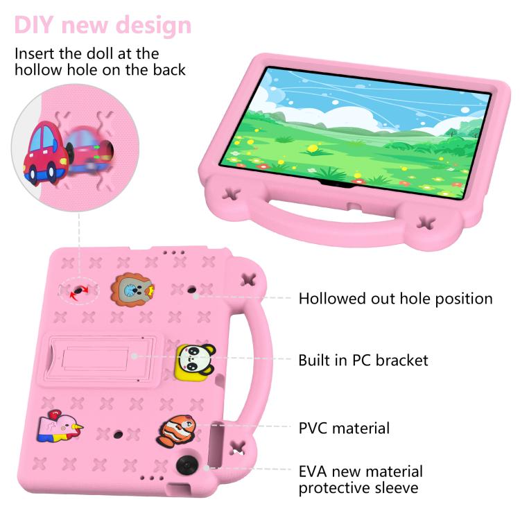 For Lenovo Tab TB-311 / WIFI 10.1 2025 Handle Kickstand Children EVA Shockproof Tablet Case(Pink) by bashfashion