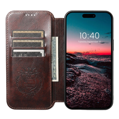For iPhone 15 Plus Suteni J05 Leather Magnetic MagSafe Phone Case(Brown) by Suteni