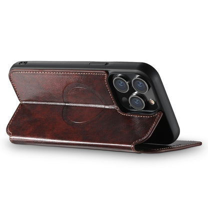 For iPhone 15 Plus Suteni J05 Leather Magnetic MagSafe Phone Case(Brown) by Suteni