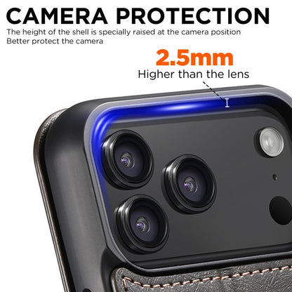 For iPhone 17 Pro Max Suteni J05 Leather Magnetic MagSafe Phone Case(Black) by Suteni