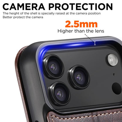 For iPhone 17 Pro Max Suteni J05 Leather Magnetic MagSafe Phone Case(Brown) by Suteni