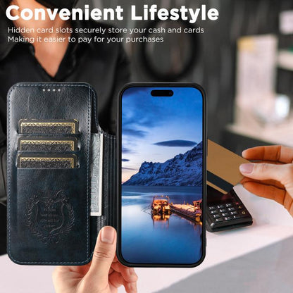 For iPhone 17 Pro Suteni J05 Leather Magnetic MagSafe Phone Case(Blue) by Suteni