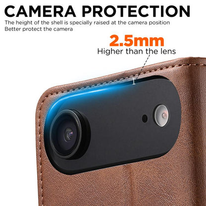 For iPhone Air Suteni Calf Texture Horizontal Flip Leather Phone Case(Brown) by Suteni