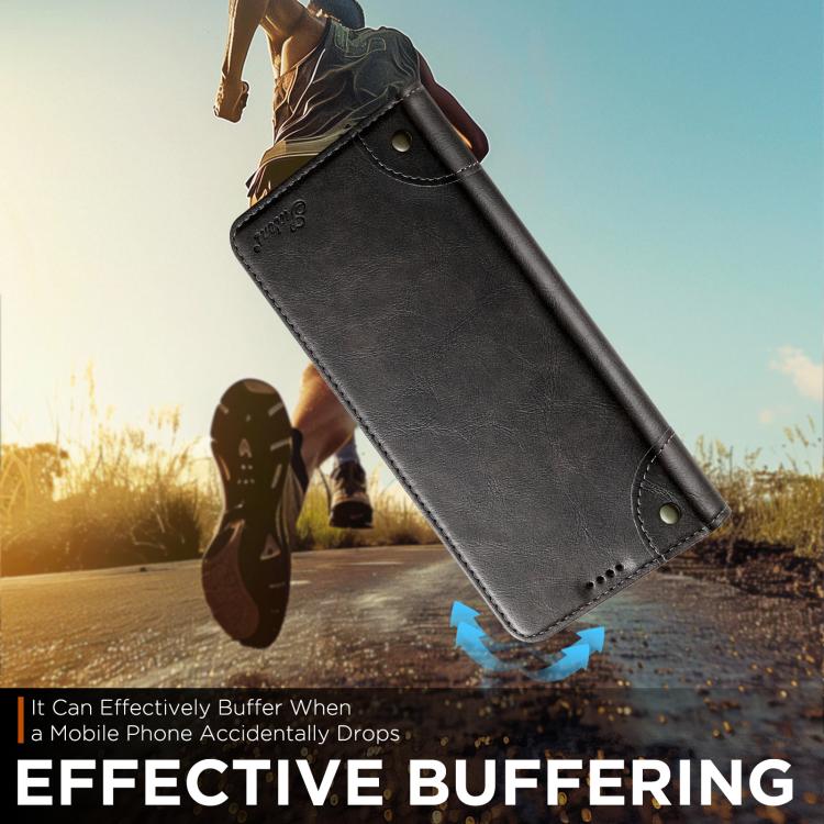 For iPhone 17 Pro Max Suteni Baroque Calf Texture Buckle Wallet Leather Phone Case(Black) by Suteni