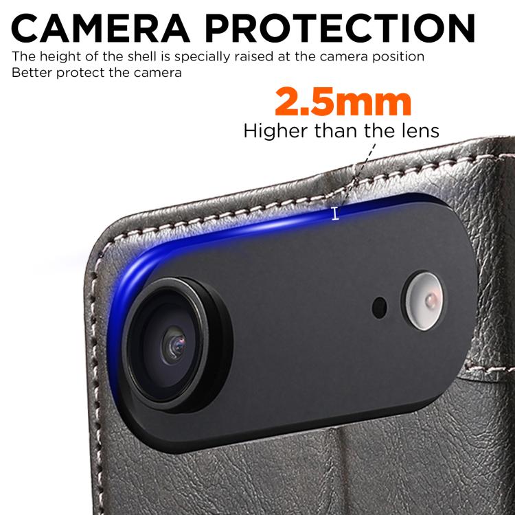 For iPhone Air Suteni Baroque Calf Texture Buckle Wallet Leather Phone Case(Black) by Suteni