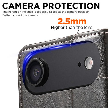 For iPhone Air Suteni Baroque Calf Texture Buckle Wallet Leather Phone Case(Black) by Suteni