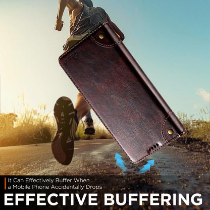 For iPhone Air Suteni Baroque Calf Texture Buckle Wallet Leather Phone Case(Brown) by Suteni