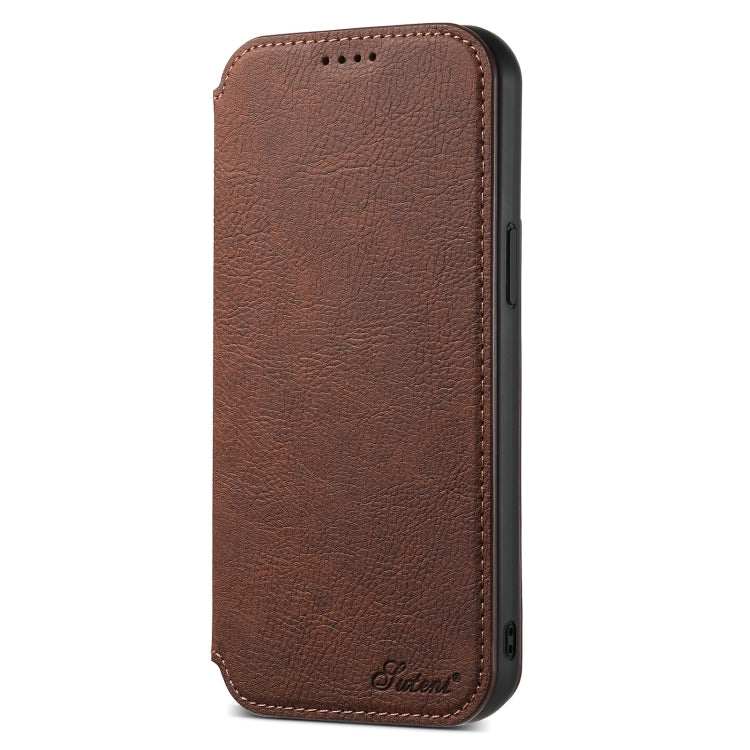 For iPhone 15 Pro Suteni J06 Retro Matte Litchi Texture Leather MagSafe Phone Case(Brown) by Suteni