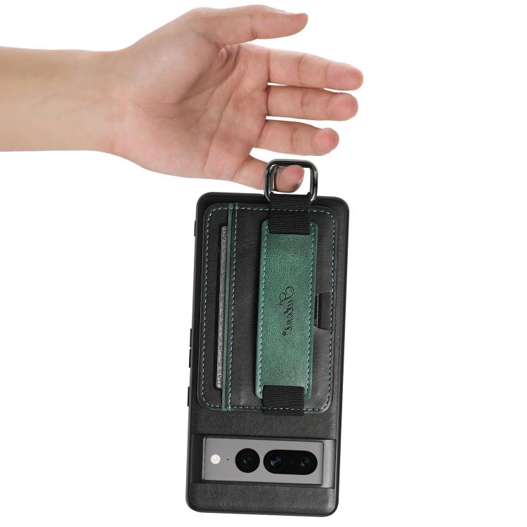 For Googel Pixel 8 Pro Suteni H13 Card Wallet Wrist Strap Holder PU Phone Case(Black) by Suteni