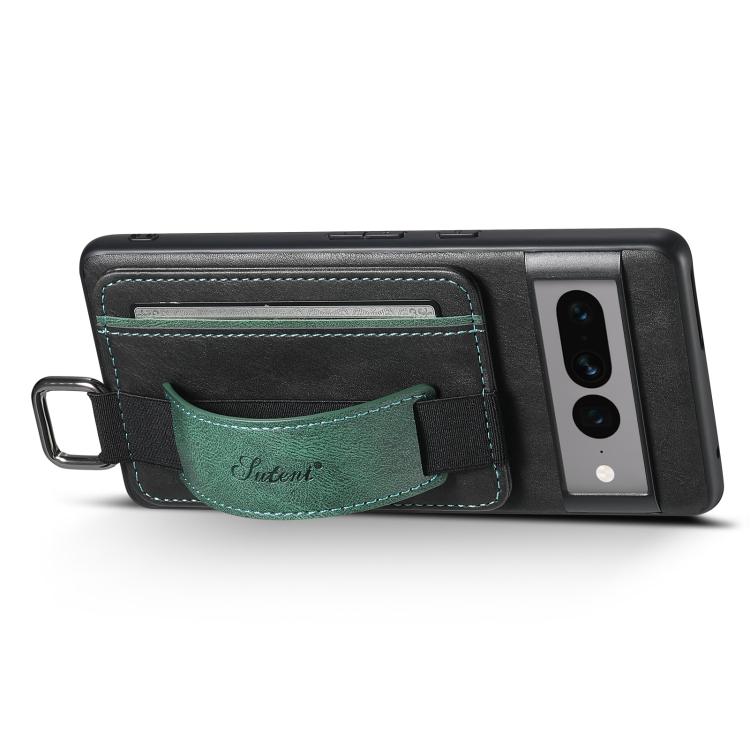 For Googel Pixel 10 Pro Suteni H13 Card Wallet Wrist Strap Holder PU Phone Case(Black) by Suteni
