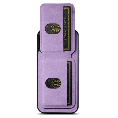For iPhone 13 Pro Max Suteni H02 Litchi Leather Card Wallet Stand Back Phone Case(Purple) by Suteni