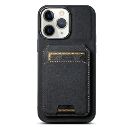 For iPhone 11 Pro Max Suteni H02 Litchi Leather Card Wallet Stand Back Phone Case(Black) by Suteni