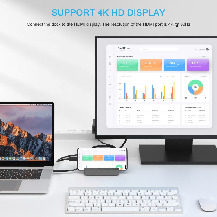WAVLINK WL-UHP3D01 Portable Type-C Cell Phone Docking Station Multi-Port USB HUB Adapter(EU Plug) by WAVLINK