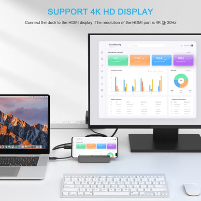 WAVLINK WL-UHP3D01 Portable Type-C Cell Phone Docking Station Multi-Port USB HUB Adapter(EU Plug) by WAVLINK