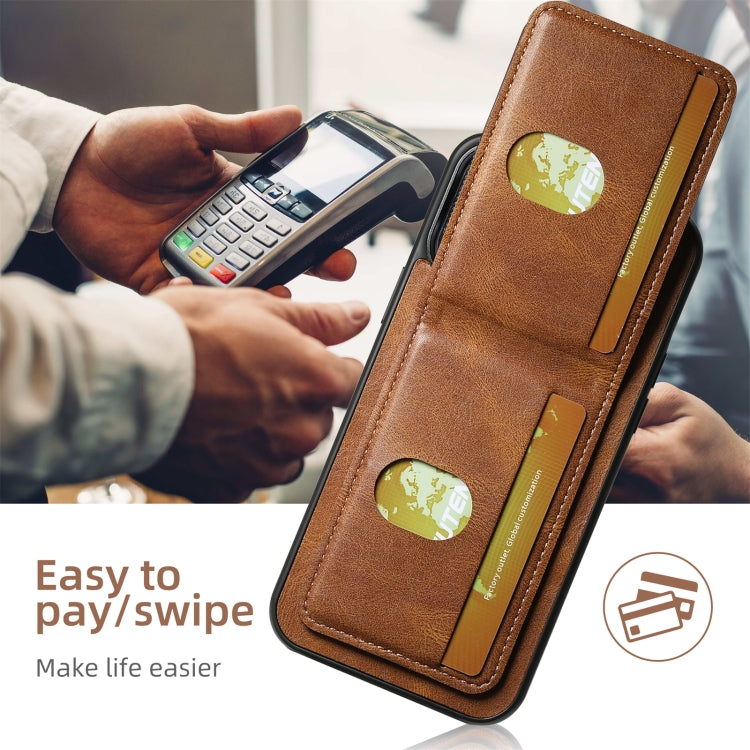 For iPhone 16 Plus Suteni H03 Oil Wax Leather Wallet Stand Back Phone Case(Brown) by Suteni