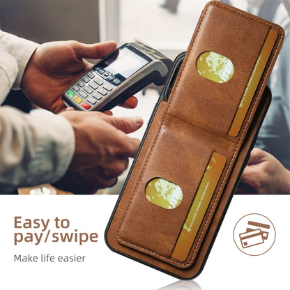 For iPhone 16 Plus Suteni H03 Oil Wax Leather Wallet Stand Back Phone Case(Brown) by Suteni