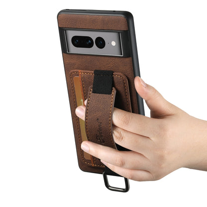 For Google Pixel 8 Pro Suteni H13 Litchi Leather Wrist Strap Wallet Back Phone Case(Brown) by Suteni