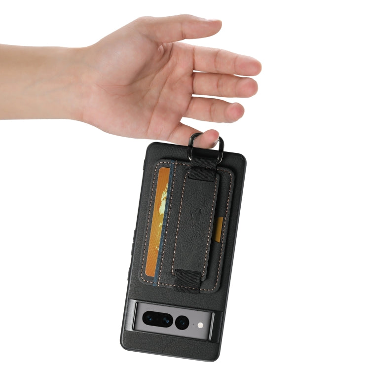 For Google Pixel 6 Pro Suteni H13 Litchi Leather Wrist Strap Wallet Back Phone Case(Black) by Suteni