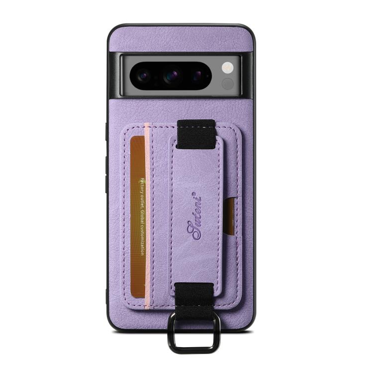 For Google Pixel 9 Pro XL Suteni H13 Litchi Leather Wrist Strap Wallet Back Phone Case(Purple) by Suteni