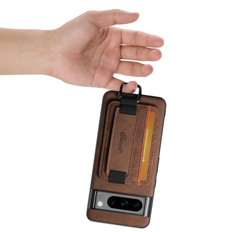 For Google Pixel 10 Pro XL Suteni H13 Litchi Leather Wrist Strap Wallet Back Phone Case(Brown) by Suteni