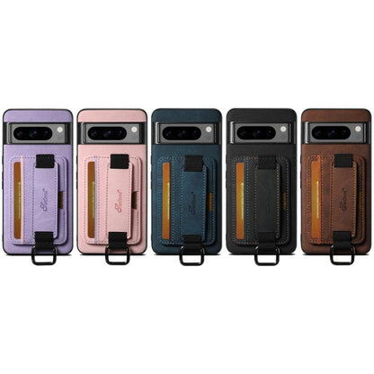 For Google Pixel 10 Suteni H13 Litchi Leather Wrist Strap Wallet Back Phone Case(Purple) by Suteni