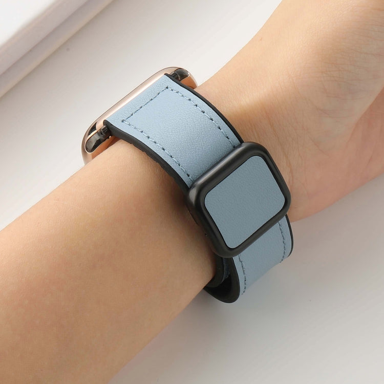 For Apple Watch Ultra 49mm Fold Magnetic Square Buckle PU Silicone Watch Band(Beige) by bashfashion