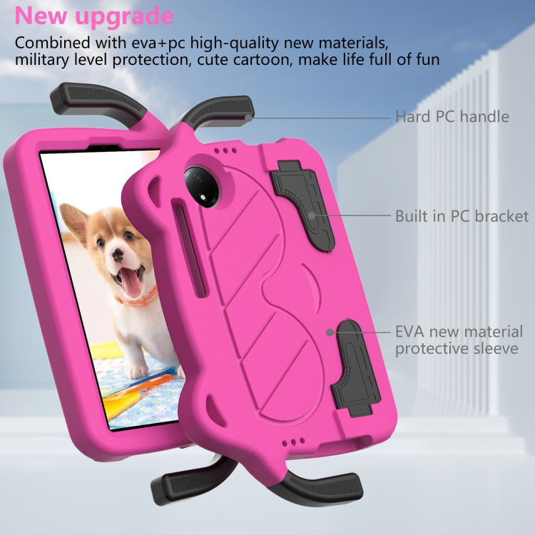 For Xiaomi Redmi Pad 4G SE 8.7 2024 Ice Baby EVA Shockproof Hard PC Tablet Case(Rose Red+Black) by bashfashion