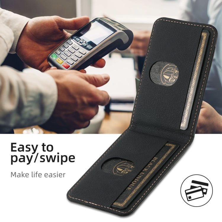 For iPhone 16 Pro Suteni H17 Litchi Texture Leather MagSafe Detachable Wallet Phone Case(Black) by Suteni