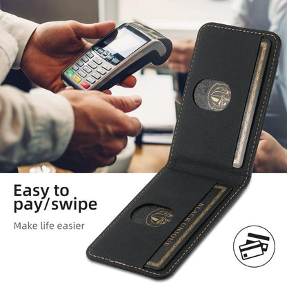 For iPhone 16e Suteni H17 Litchi Texture Leather MagSafe Detachable Wallet Phone Case(Black) by Suteni