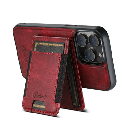 For iPhone 15 Pro Max Suteni H17 Oil Eax Leather MagSafe Detachable Wallet Phone Case(Red) by Suteni