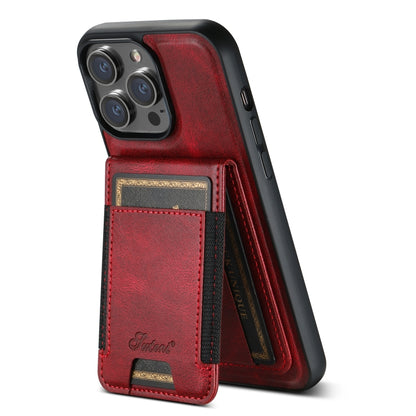 For iPhone 13 Pro Suteni H17 Oil Eax Leather MagSafe Detachable Wallet Phone Case(Red) by Suteni