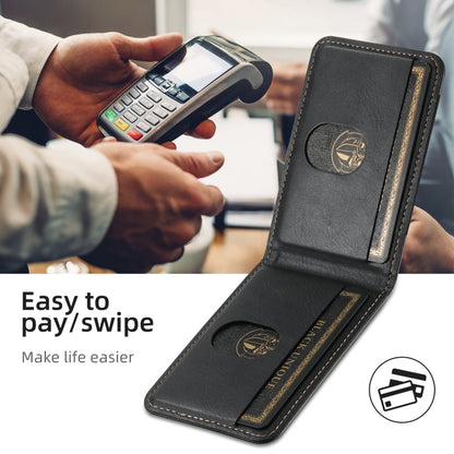 For iPhone 16 Pro Suteni H17 Oil Eax Leather MagSafe Detachable Wallet Phone Case(Black) by Suteni