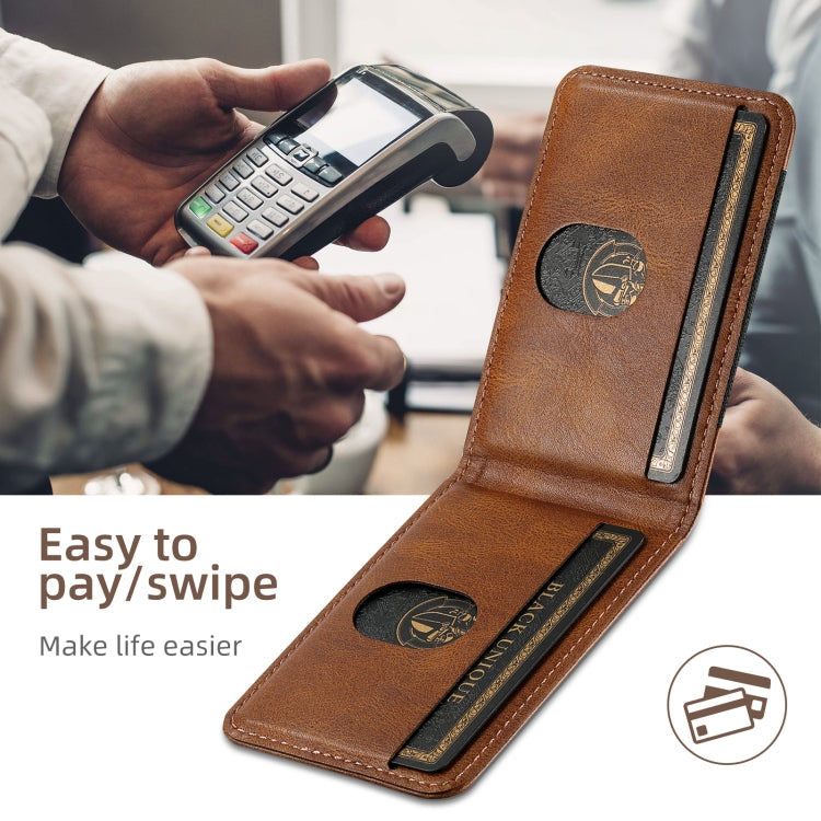 For iPhone 16 Plus Suteni H17 Oil Eax Leather MagSafe Detachable Wallet Phone Case(Brown) by Suteni