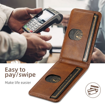 For iPhone 16 Plus Suteni H17 Oil Eax Leather MagSafe Detachable Wallet Phone Case(Brown) by Suteni