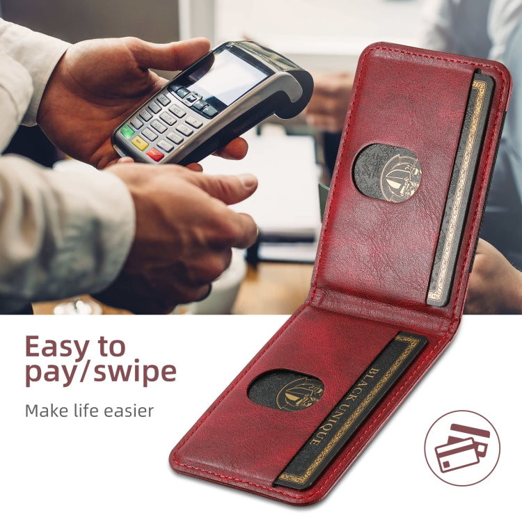 For iPhone 16 Plus Suteni H17 Oil Eax Leather MagSafe Detachable Wallet Phone Case(Red) by Suteni