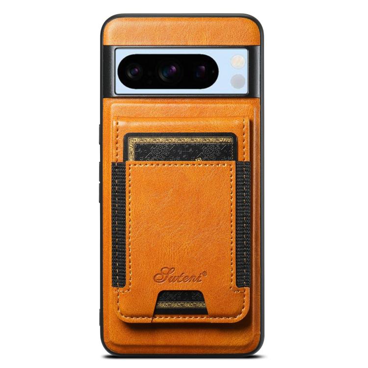 For Google Pixel 8 Pro Suteni H17 Oil Eax Leather Detachable Wallet Phone Case(Khaki) by Suteni