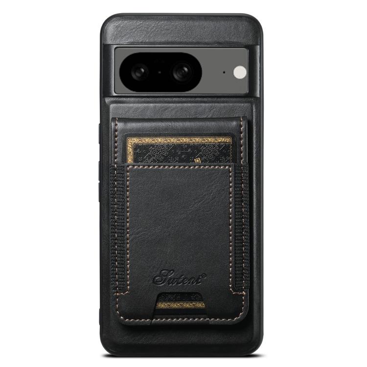 For Google Pixel 8 Suteni H17 Oil Eax Leather Detachable Wallet Phone Case(Black) by Suteni