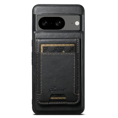 For Google Pixel 8 Suteni H17 Oil Eax Leather Detachable Wallet Phone Case(Black) by Suteni