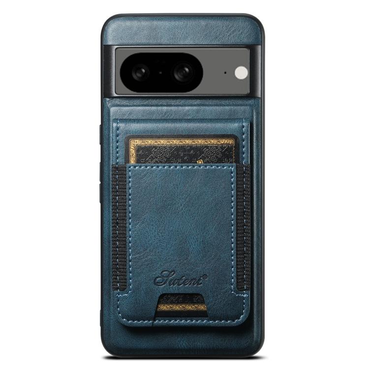 For Google Pixel 8 Suteni H17 Oil Eax Leather Detachable Wallet Phone Case(Blue) by Suteni