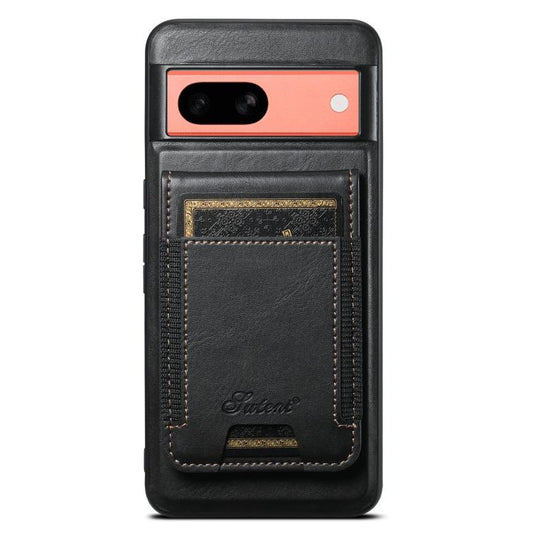 For Google Pixel 7a Suteni H17 Oil Eax Leather Detachable Wallet Phone Case(Black) by Suteni