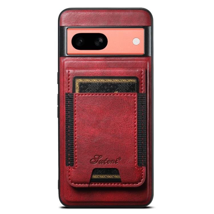 For Google Pixel 7a Suteni H17 Oil Eax Leather Detachable Wallet Phone Case(Red) by Suteni