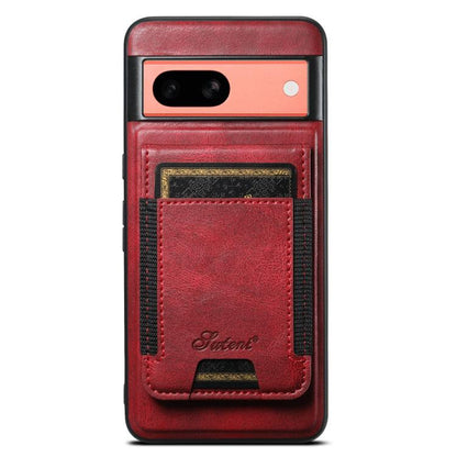 For Google Pixel 7a Suteni H17 Oil Eax Leather Detachable Wallet Phone Case(Red) by Suteni