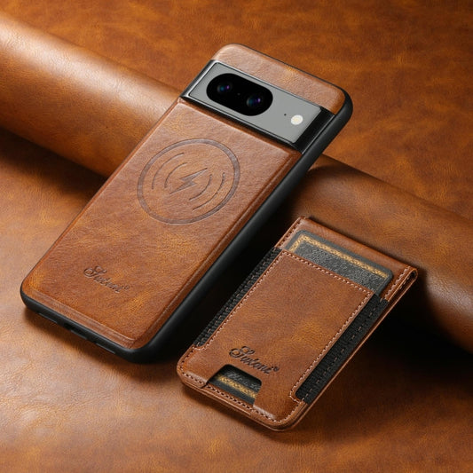 For Google Pixel 7 Pro Suteni H17 Oil Eax Leather Detachable Wallet Phone Case(Brown) by Suteni