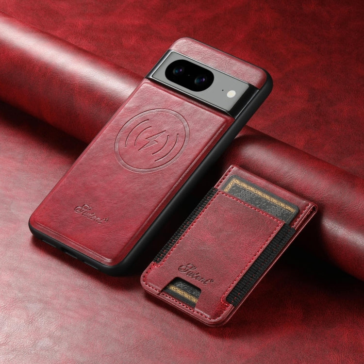 For Google Pixel 7 Pro Suteni H17 Oil Eax Leather Detachable Wallet Phone Case(Red) by Suteni