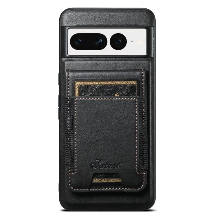 For Google Pixel 7 Suteni H17 Oil Eax Leather Detachable Wallet Phone Case(Black) by Suteni